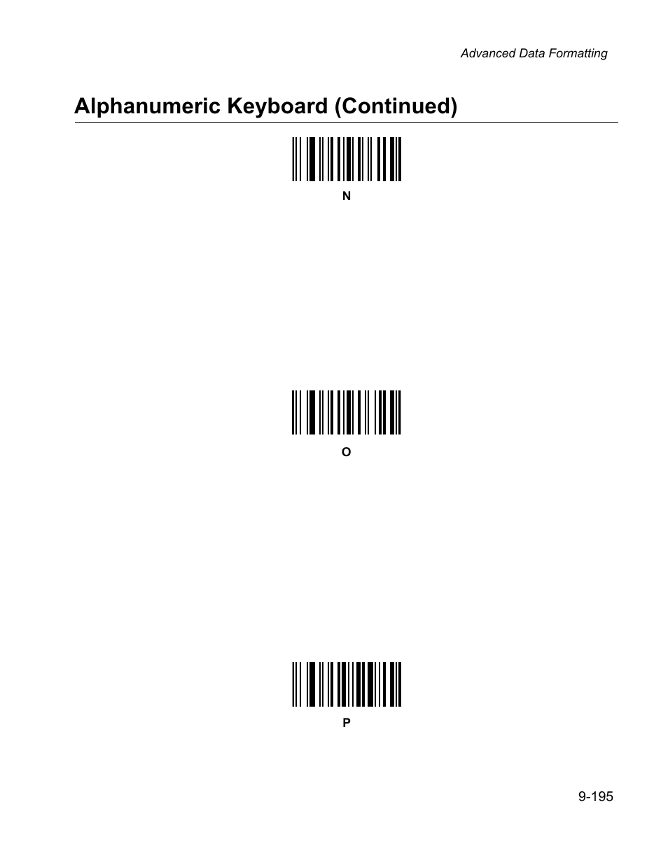 Alphanumeric keyboard (continued) | Wasp Bar Code WPS100 User Manual | Page 413 / 466