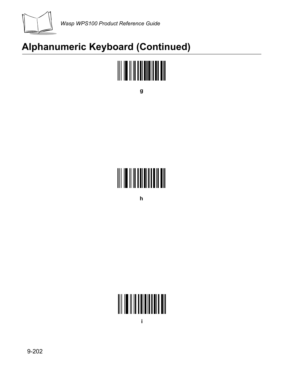Alphanumeric keyboard (continued) | Wasp Bar Code WPS100 User Manual | Page 420 / 466
