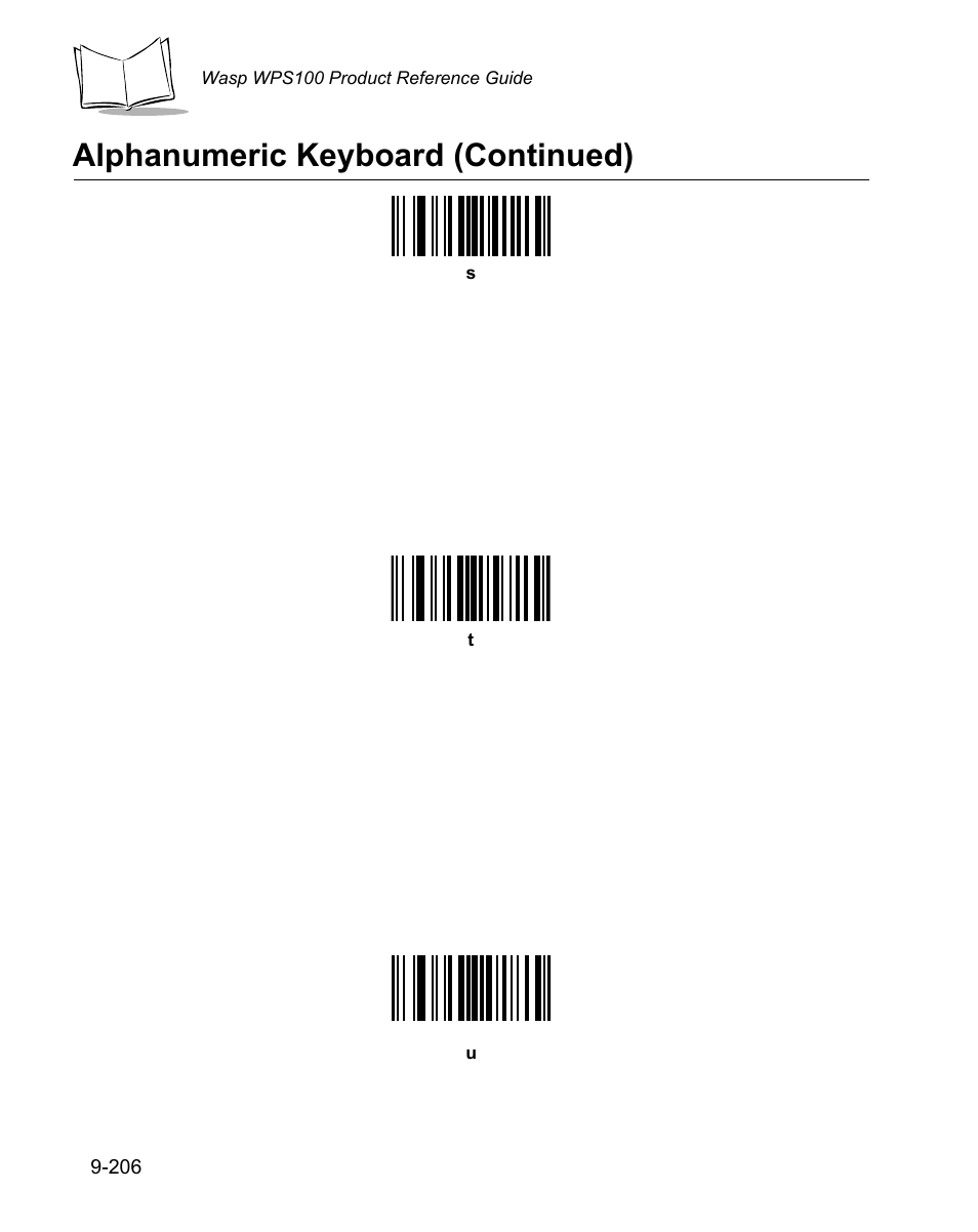 Alphanumeric keyboard (continued) | Wasp Bar Code WPS100 User Manual | Page 424 / 466