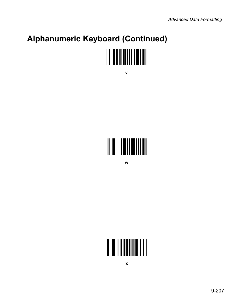 Alphanumeric keyboard (continued) | Wasp Bar Code WPS100 User Manual | Page 425 / 466