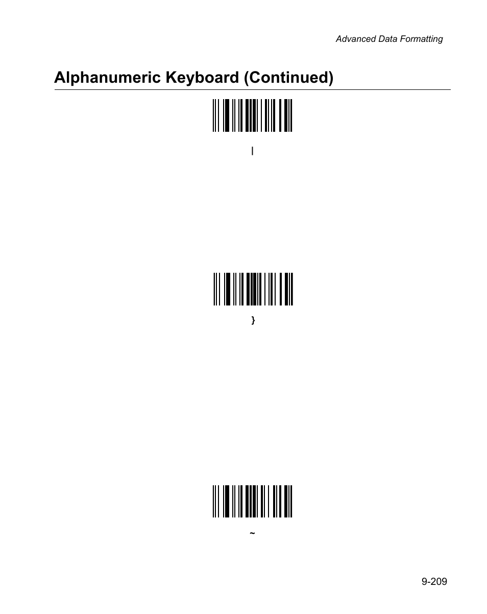 Alphanumeric keyboard (continued) | Wasp Bar Code WPS100 User Manual | Page 427 / 466