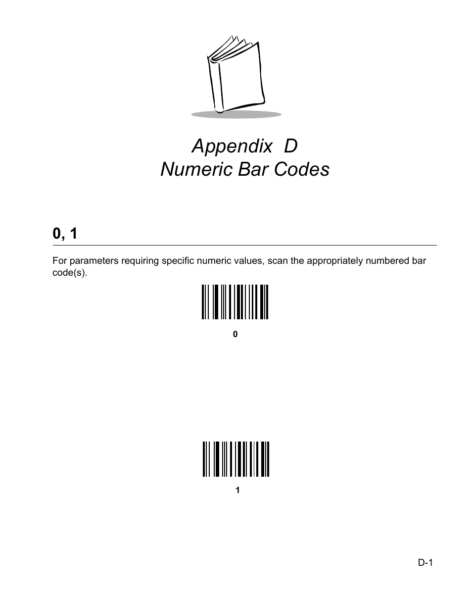 Appendix d numeric bar codes, Appendix d. numeric bar codes, Appendix d, numeric bar codes | Includ, Appendix d, G in, Numeric bar codes, Numeric bar, Codes | Wasp Bar Code WPS100 User Manual | Page 449 / 466