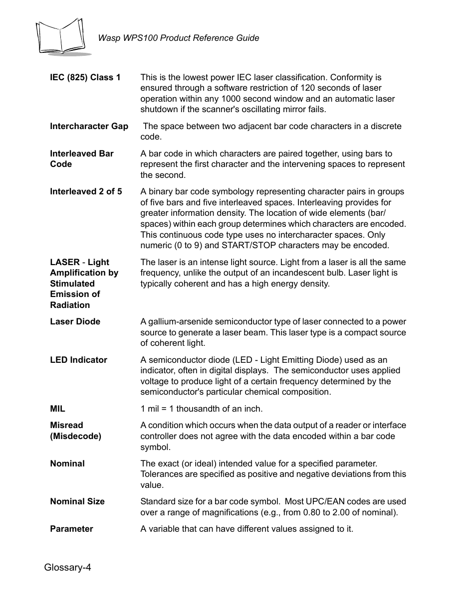 Wasp Bar Code WPS100 User Manual | Page 458 / 466