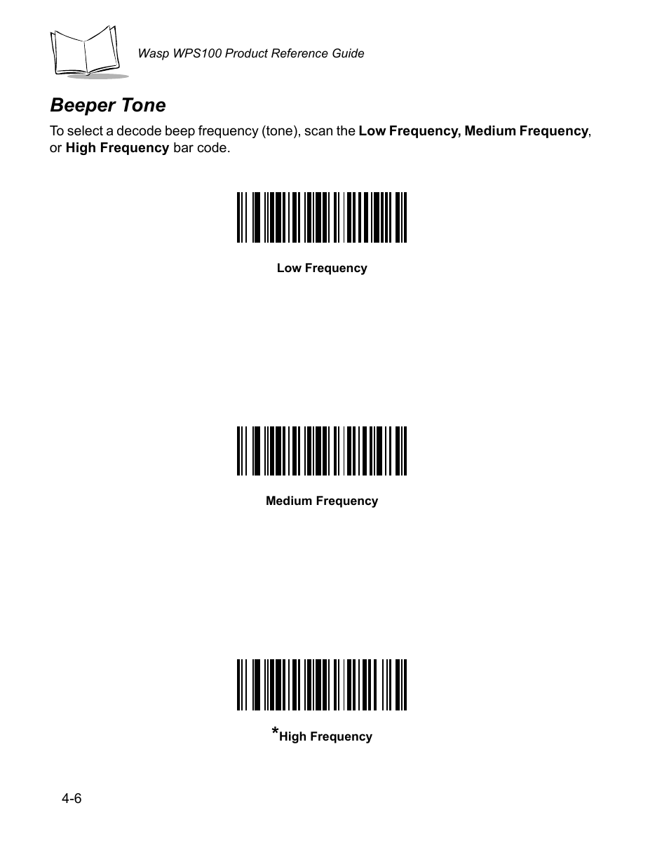 Beeper tone, Beeper tone -6 | Wasp Bar Code WPS100 User Manual | Page 46 / 466