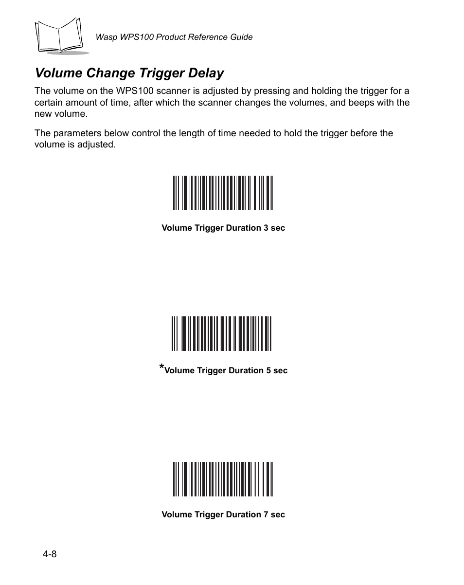 Volume change trigger delay, Volume change trigger delay -8 | Wasp Bar Code WPS100 User Manual | Page 48 / 466