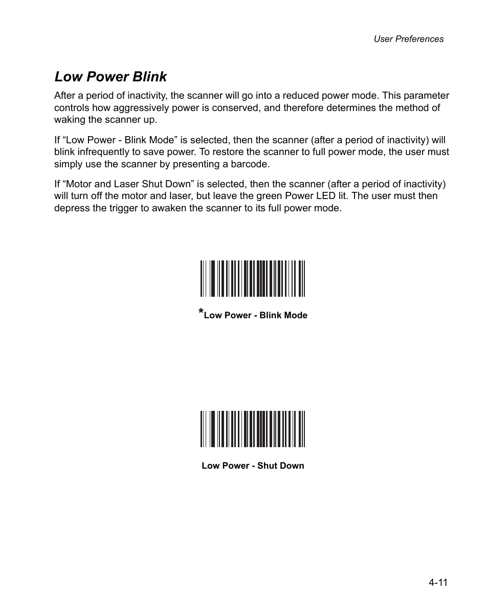 Low power blink, Low power blink -11 | Wasp Bar Code WPS100 User Manual | Page 51 / 466