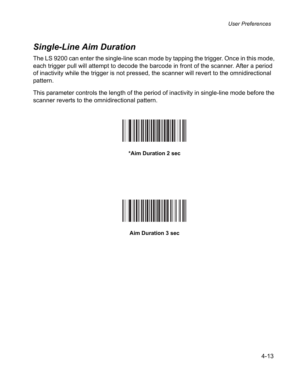 Single-line aim duration, Single-line aim duration -13 | Wasp Bar Code WPS100 User Manual | Page 53 / 466