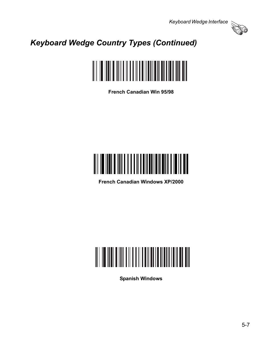 Keyboard wedge country types (continued) | Wasp Bar Code WPS100 User Manual | Page 65 / 466
