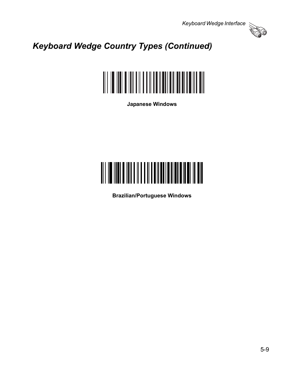 Keyboard wedge country types (continued) | Wasp Bar Code WPS100 User Manual | Page 67 / 466