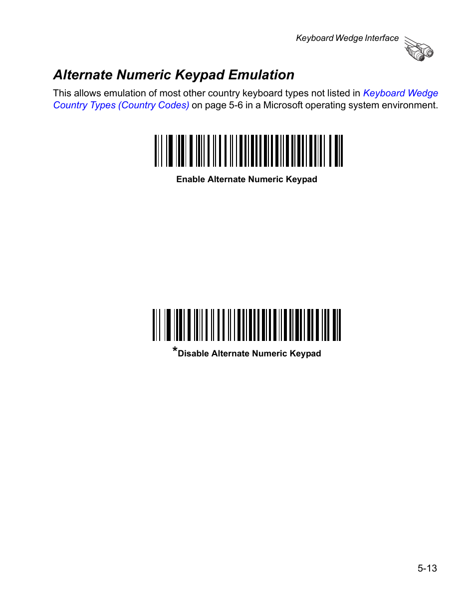 Alternate numeric keypad emulation, Alternate numeric keypad emulation -13 | Wasp Bar Code WPS100 User Manual | Page 71 / 466