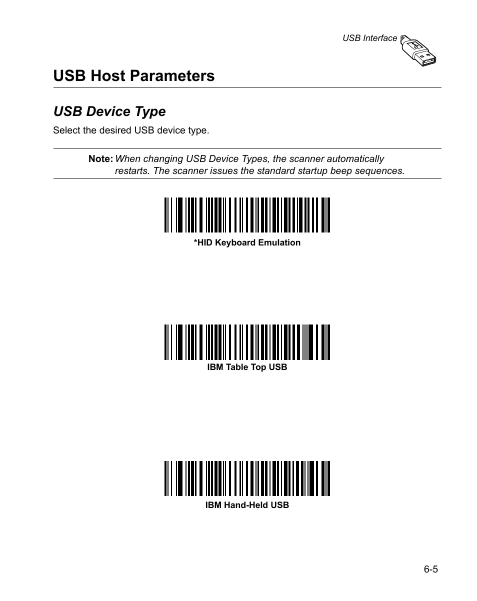 Usb host parameters, Usb device type, Usb host parameters -5 | Usb device type -5 | Wasp Bar Code WPS100 User Manual | Page 97 / 466