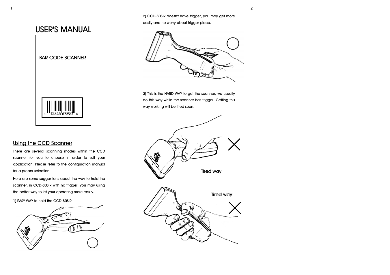 User's manual | Wasp Bar Code CCD - 80SIR User Manual | Page 4 / 24