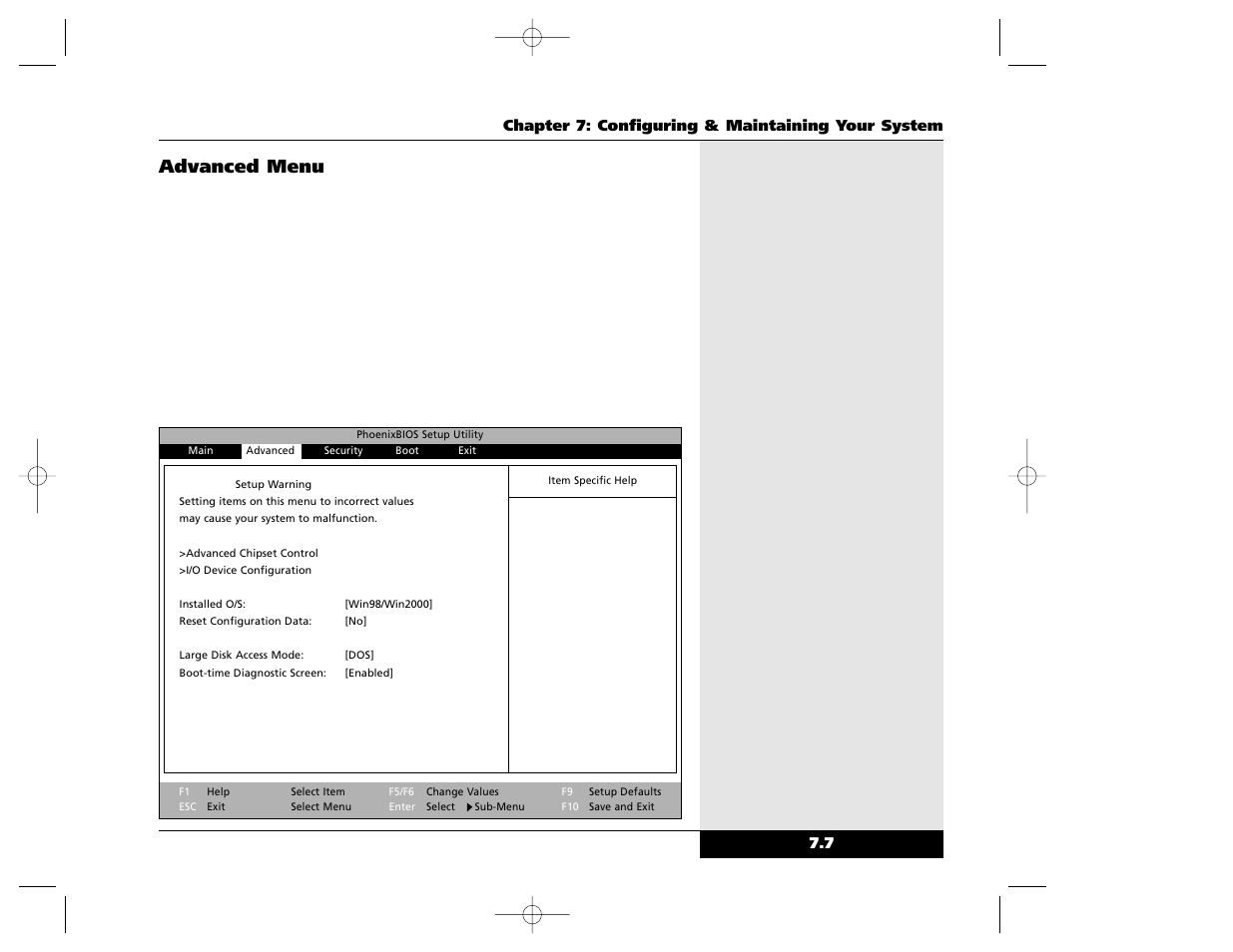 Advanced menu | Winbook X Series X2 User Manual | Page 114 / 188