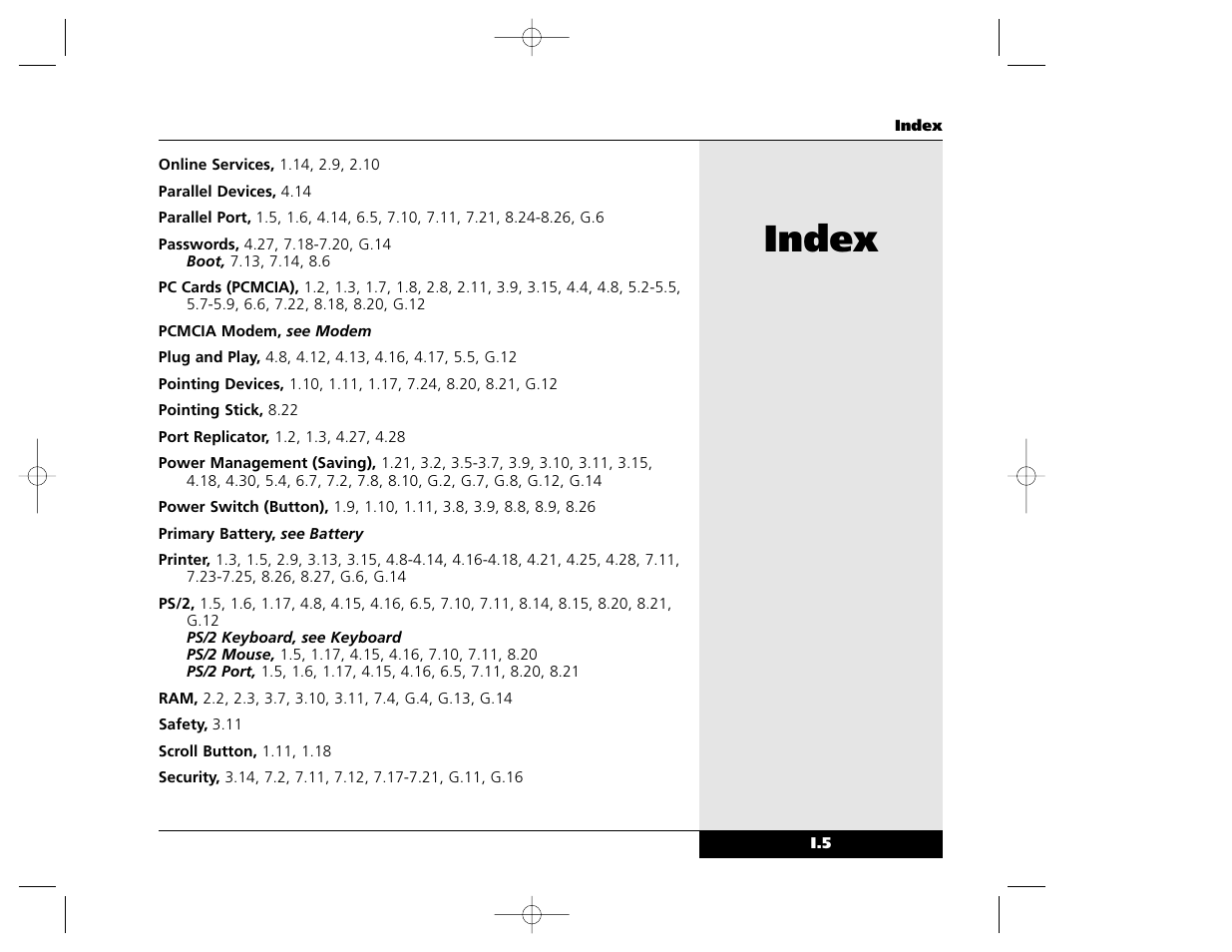Index | Winbook X Series X2 User Manual | Page 185 / 188