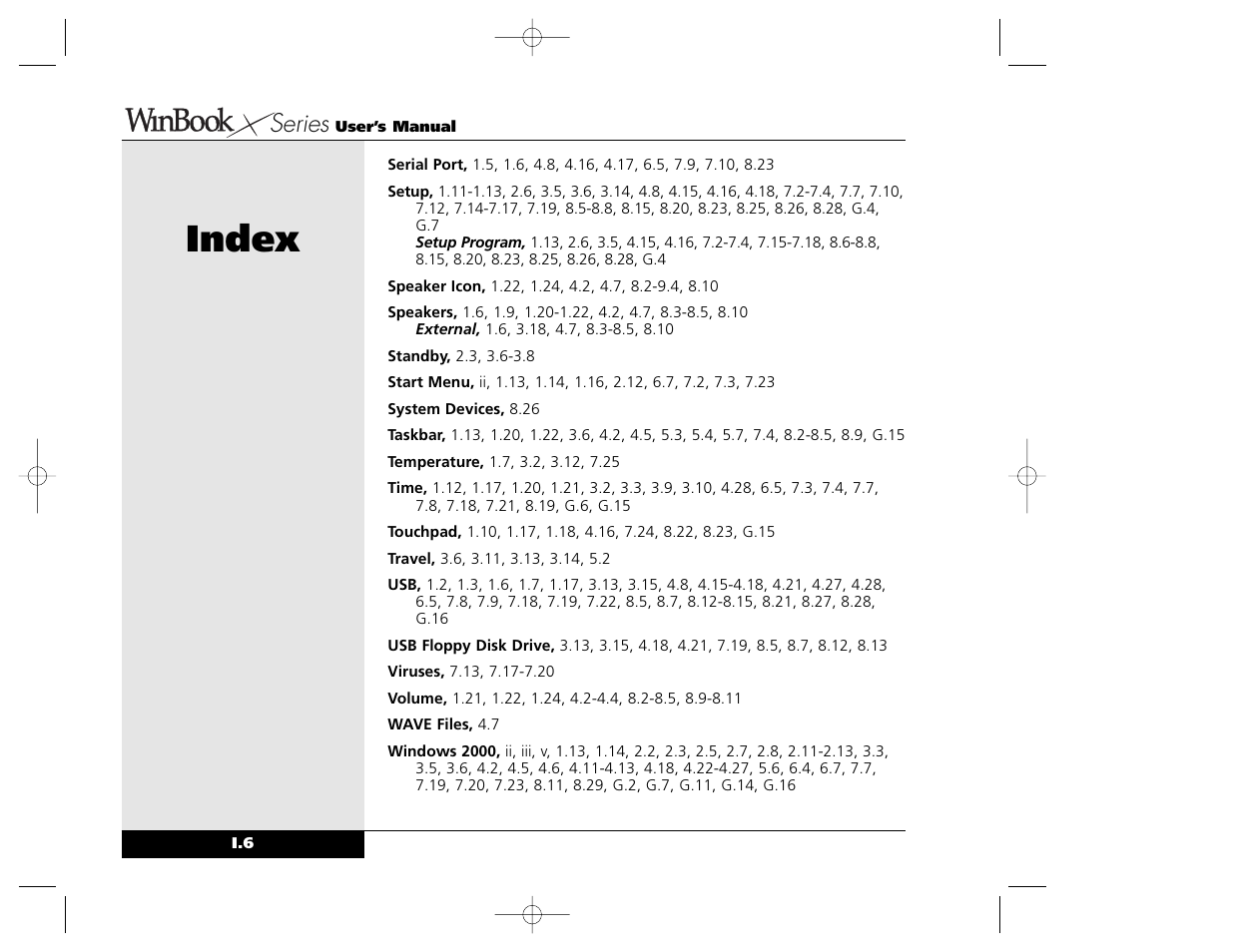 Index, Series | Winbook X Series X2 User Manual | Page 186 / 188