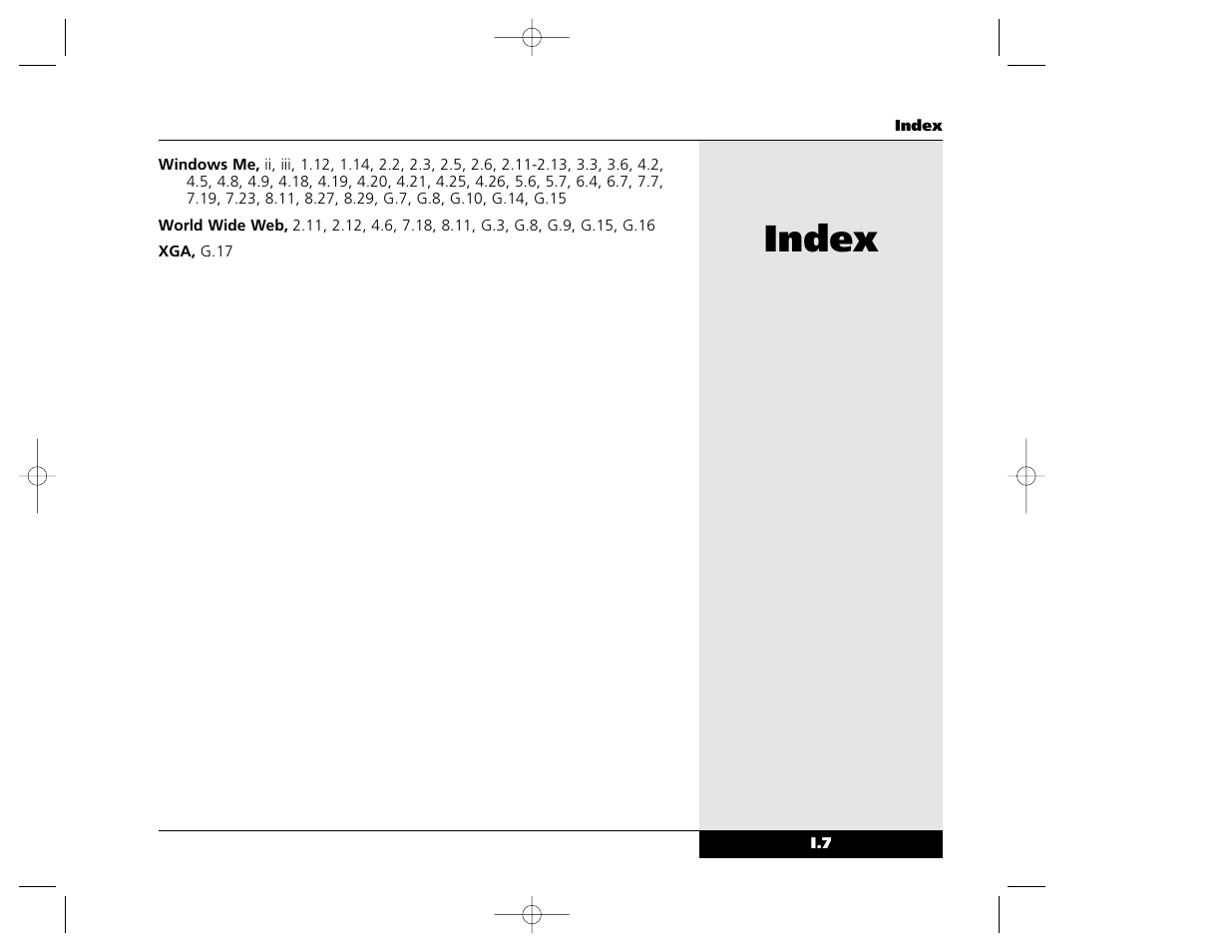 Index | Winbook X Series X2 User Manual | Page 187 / 188