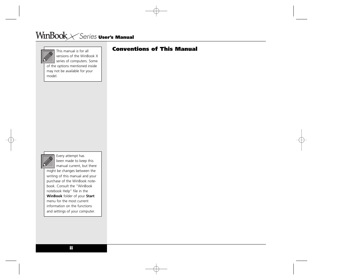 Series | Winbook X Series X2 User Manual | Page 6 / 188