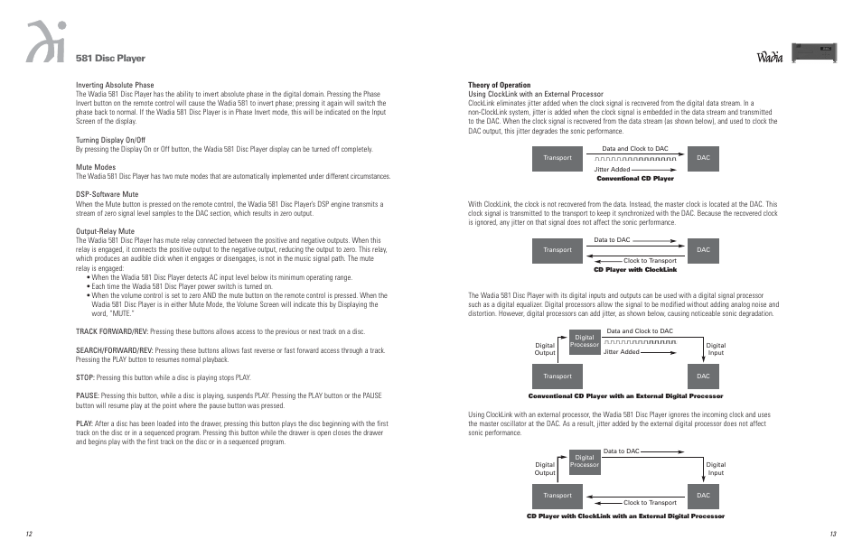 581 disc player | Wadia Digital 581 User Manual | Page 6 / 10