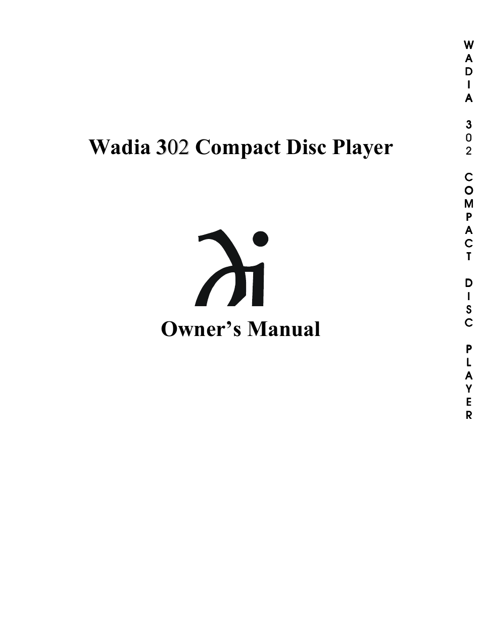 Wadia Digital 302 User Manual | 24 pages