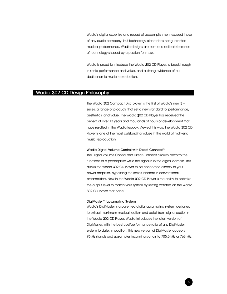Wadia Digital 302 User Manual | Page 5 / 24
