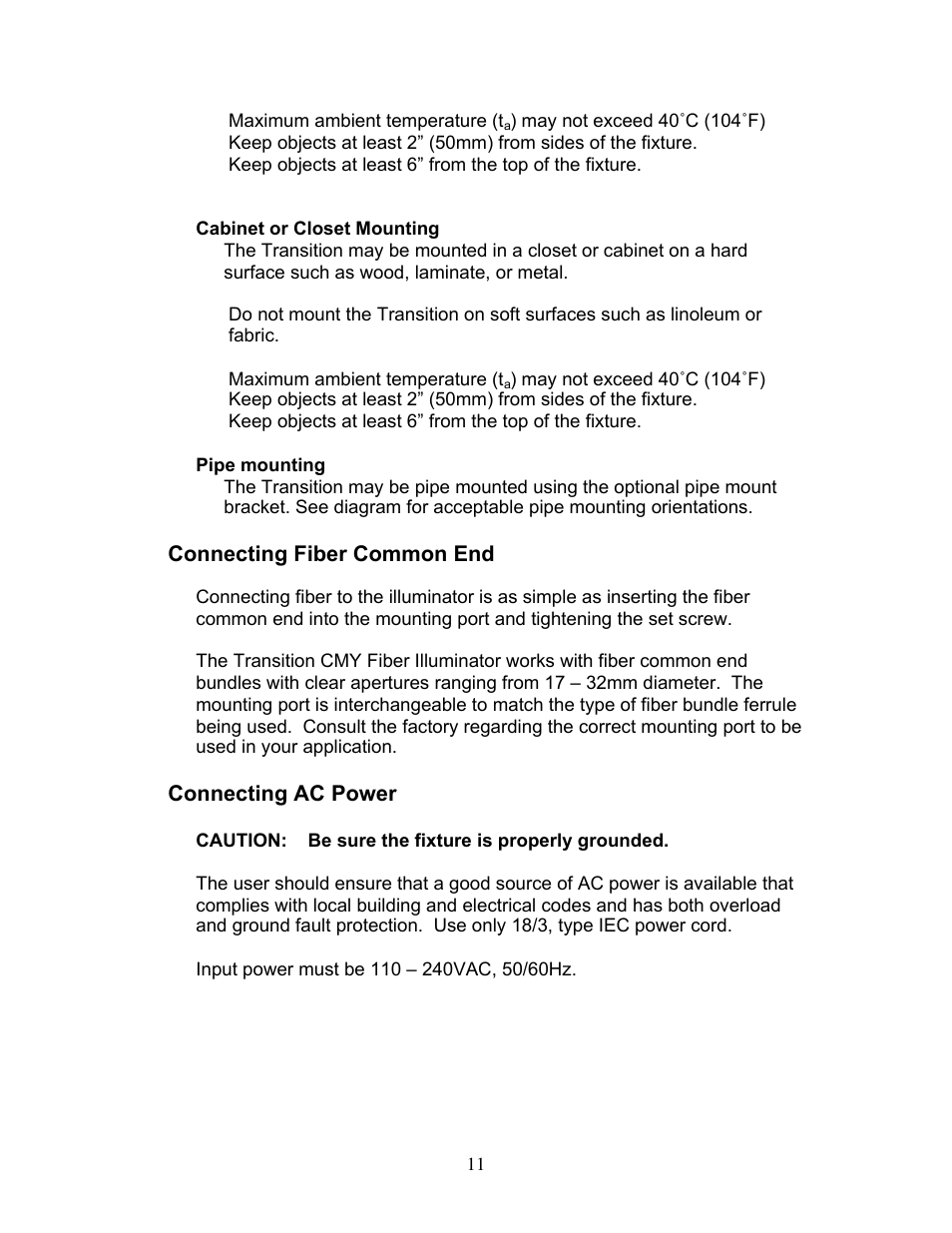 Wybron Transition Optic User Manual | Page 11 / 19