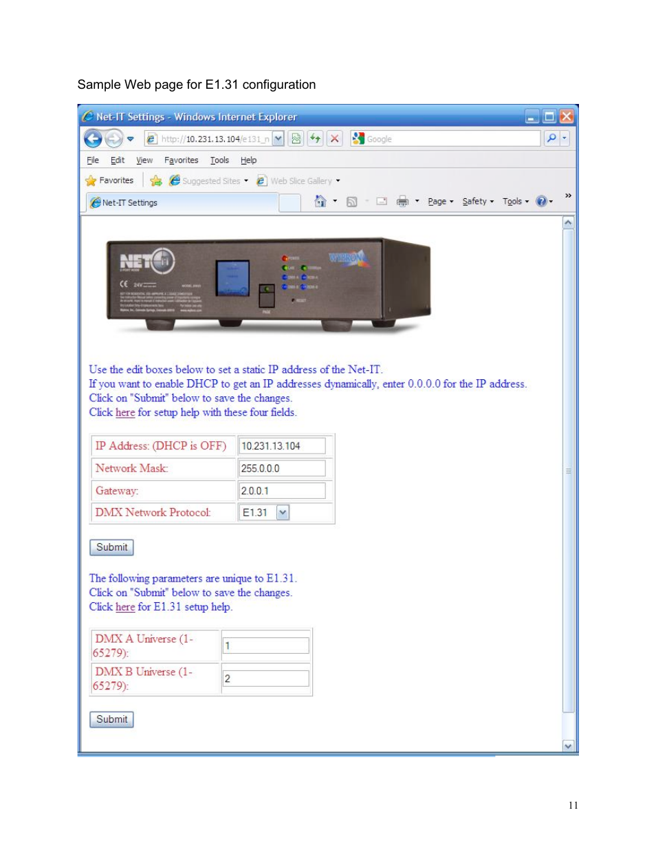 Wybron NET IT PS600 User Manual | Page 11 / 26