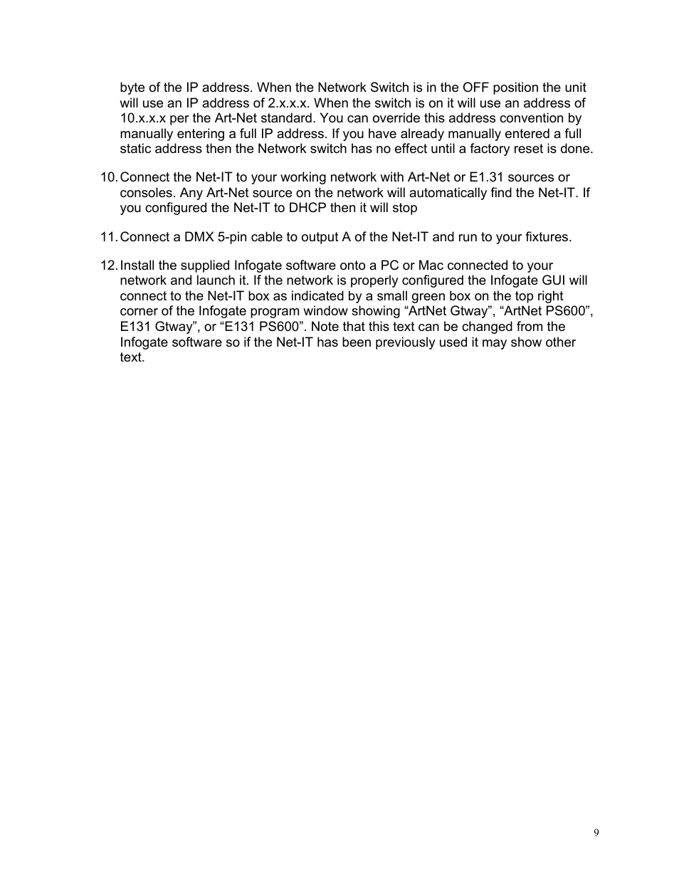 Wybron NET IT PS600 User Manual | Page 9 / 26