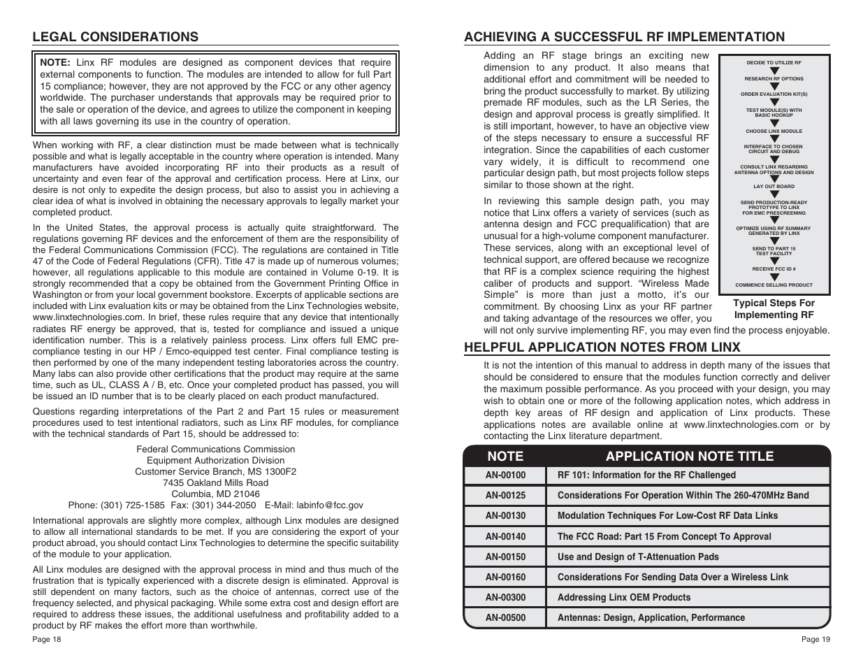 Legal considerations, Achieving a successful rf implementation | W-Linx Technology TXE-418-KH User Manual | Page 10 / 11