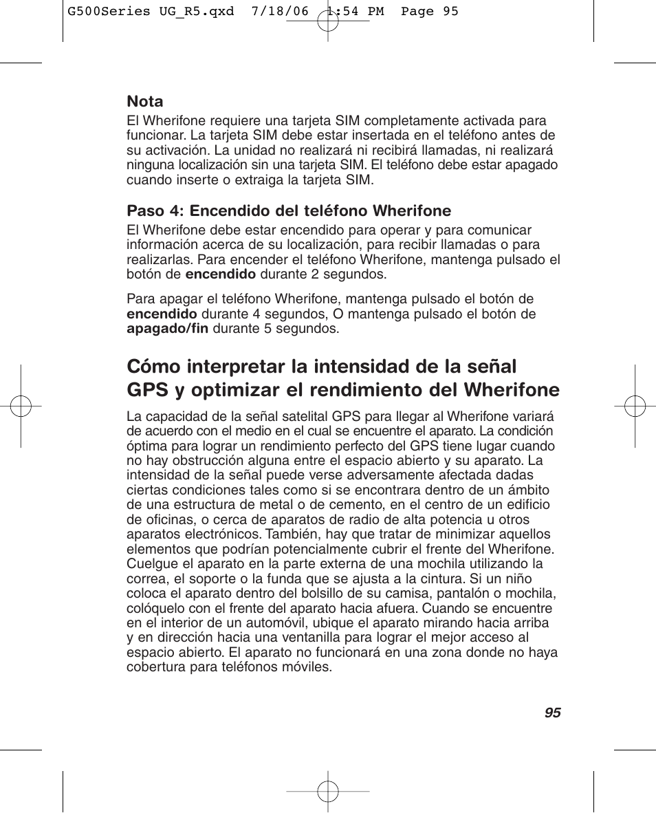 Wherify Wireless Wherifone G500 Series User Manual | Page 113 / 148