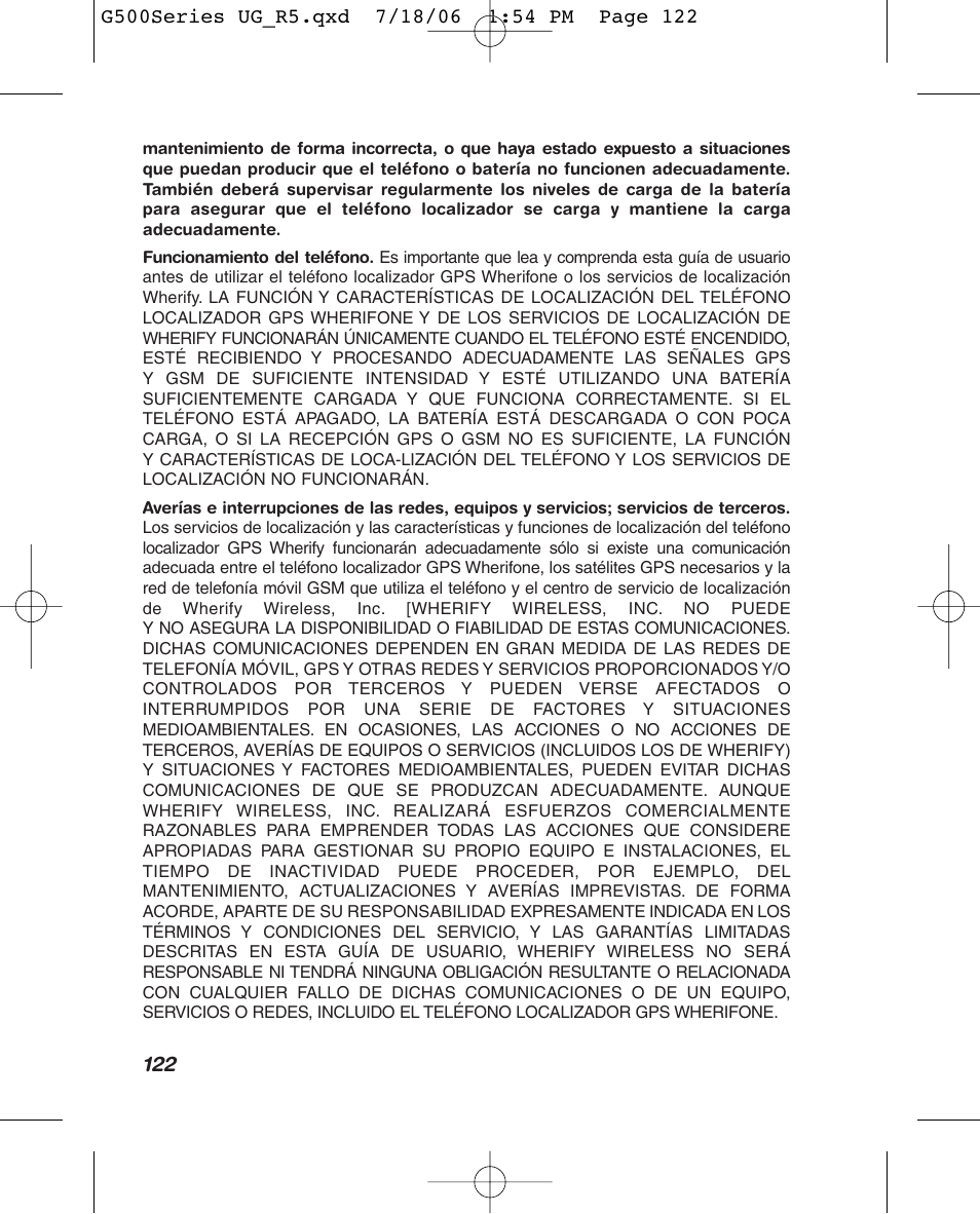 Wherify Wireless Wherifone G500 Series User Manual | Page 140 / 148