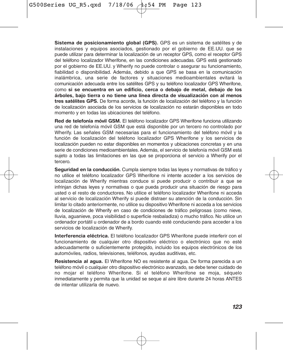 Wherify Wireless Wherifone G500 Series User Manual | Page 141 / 148