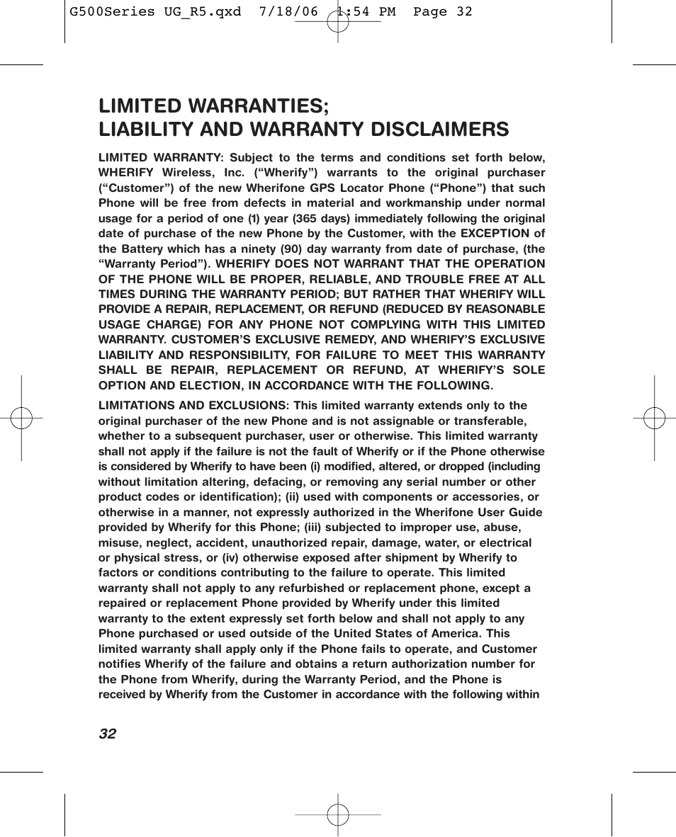 Wherify Wireless Wherifone G500 Series User Manual | Page 38 / 148