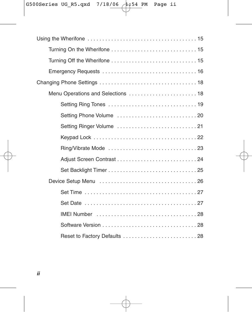 Wherify Wireless Wherifone G500 Series User Manual | Page 4 / 148