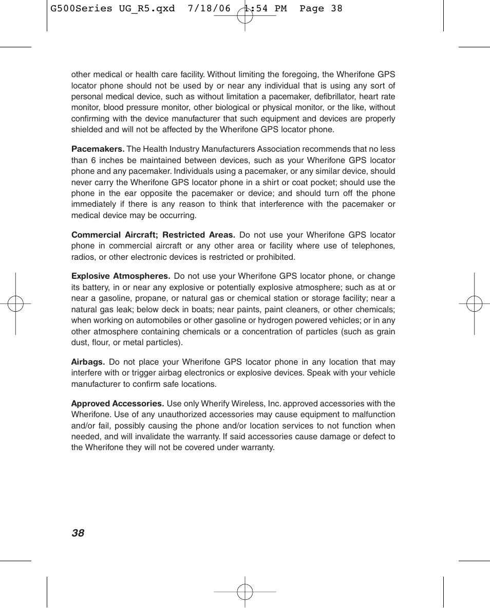 Wherify Wireless Wherifone G500 Series User Manual | Page 44 / 148