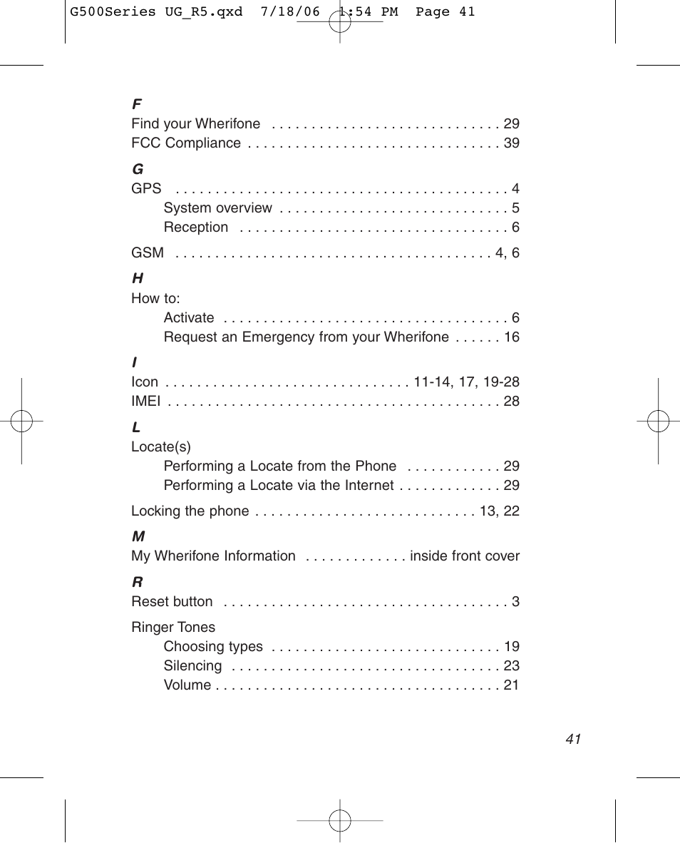 Wherify Wireless Wherifone G500 Series User Manual | Page 47 / 148
