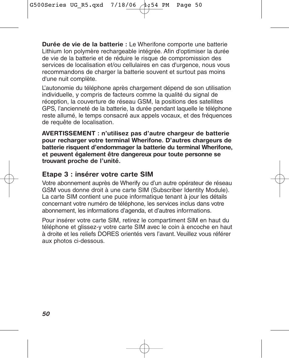 Wherify Wireless Wherifone G500 Series User Manual | Page 62 / 148