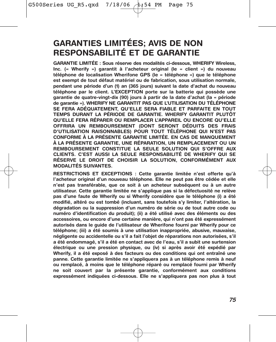 Wherify Wireless Wherifone G500 Series User Manual | Page 87 / 148