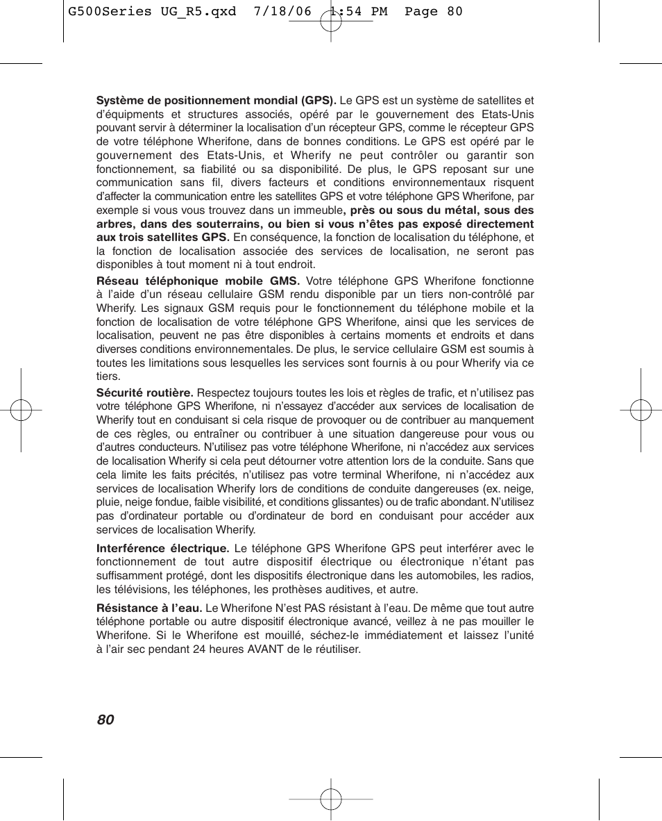 Wherify Wireless Wherifone G500 Series User Manual | Page 92 / 148