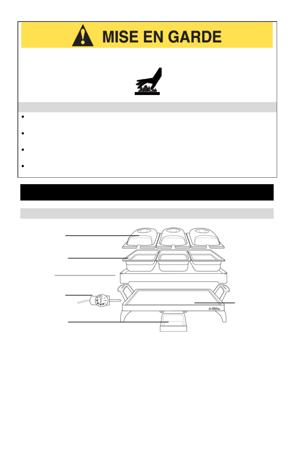 Précautions de sécurité à haute température, Utilisation de votre chauffe-plat, Couvercle translucide | Conservez ces consignes | West Bend PROferred L5673 User Manual | Page 13 / 28