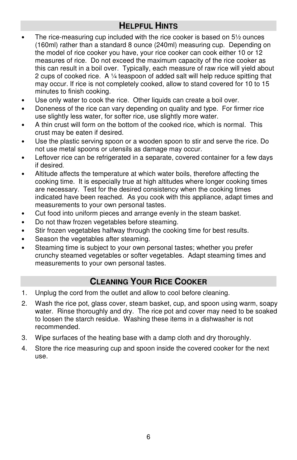 West Bend L5808 User Manual | Page 6 / 24
