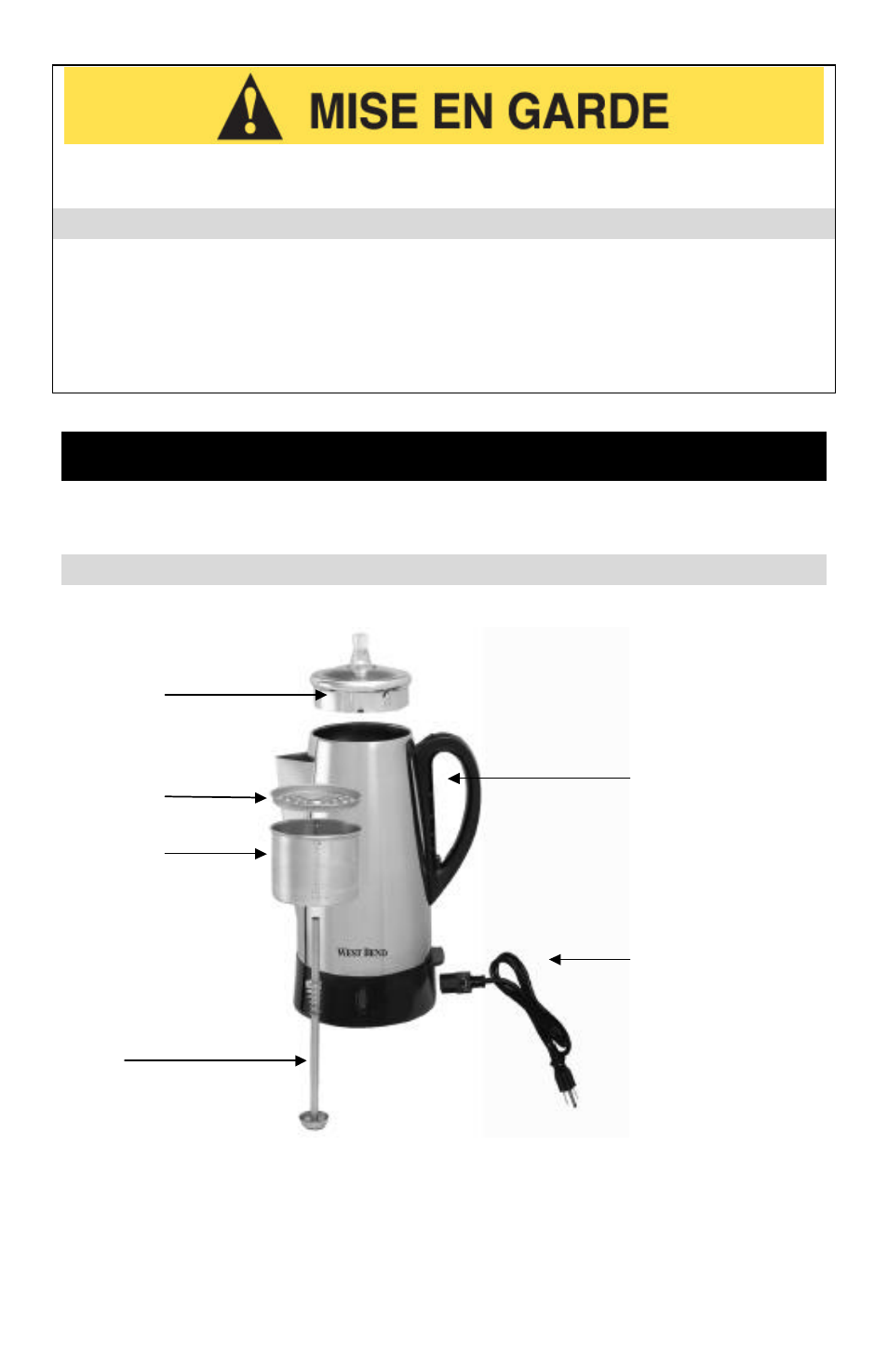Conservez ces consignes, Premiers pas avec votre percolateur | West Bend Coffeemaker User Manual | Page 12 / 24