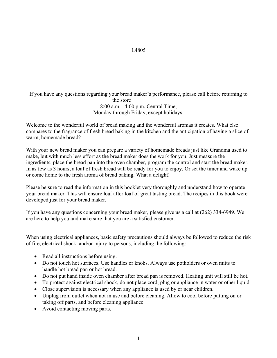 West Bend L4805 User Manual | 53 pages