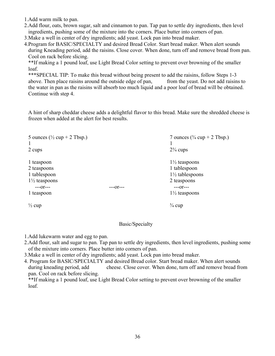 West Bend L4805 User Manual | Page 36 / 53