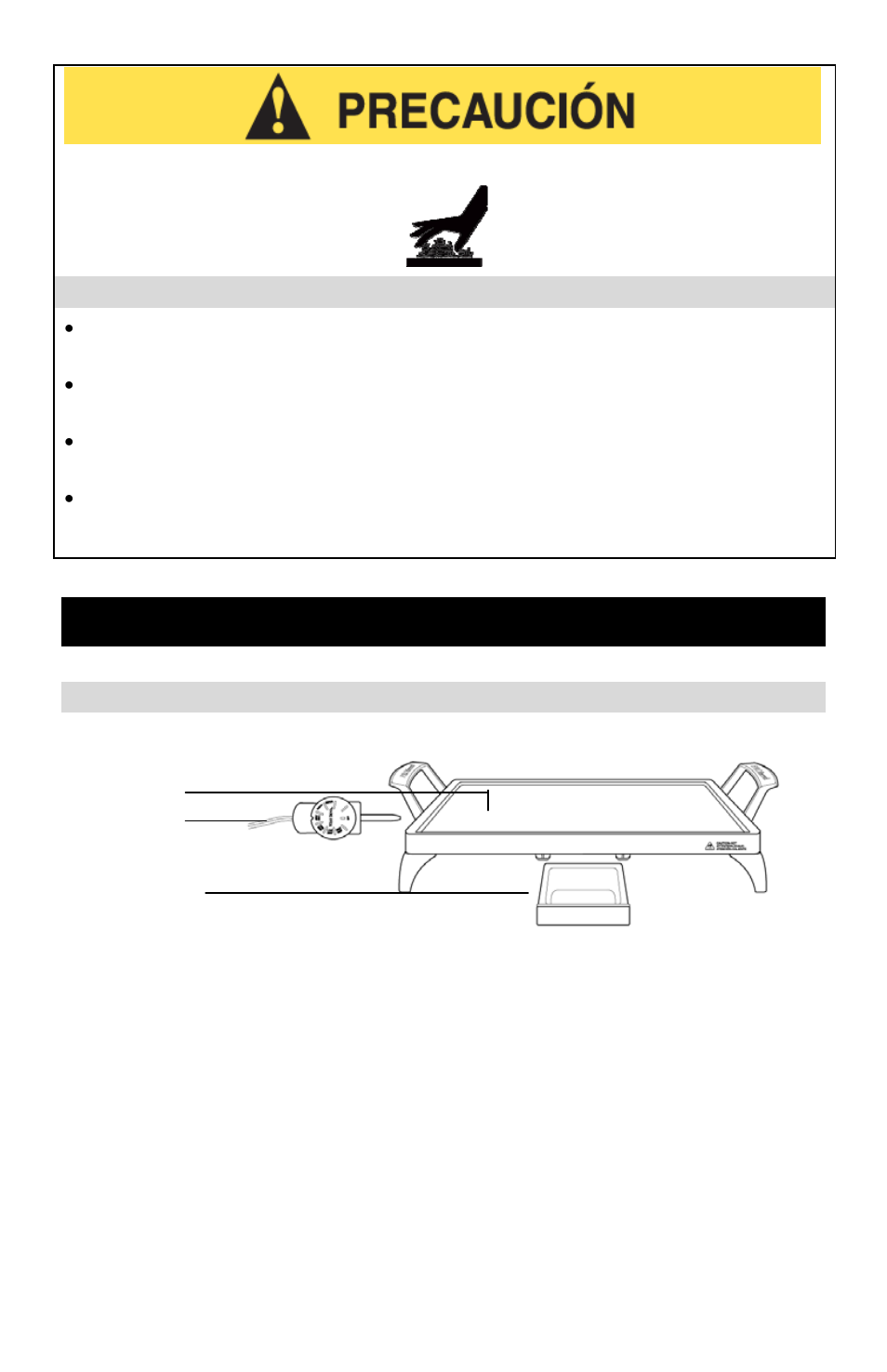 Precauciones relativas al calor, Plancha de cocción, Conserve estas instrucciones | West Bend 79012 User Manual | Page 20 / 24