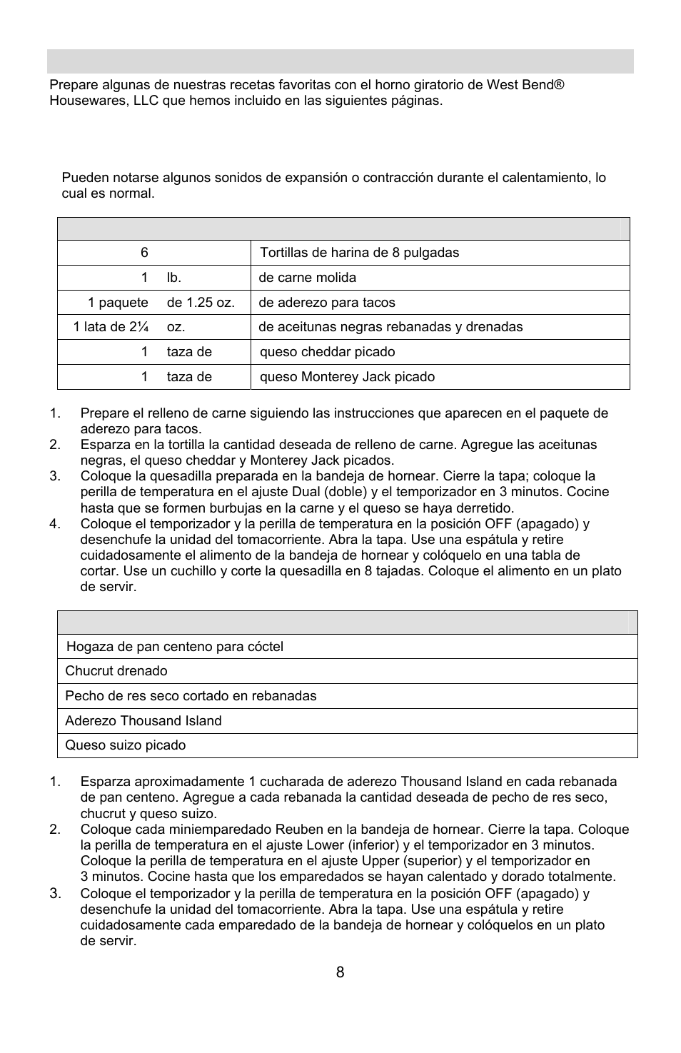 Recetas | West Bend Rotisserie Oven User Manual | Page 28 / 32