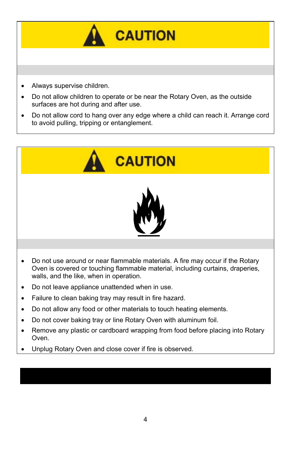 Precautions for use around children, Fire precautions, Save these instructions | West Bend Rotisserie Oven User Manual | Page 4 / 32