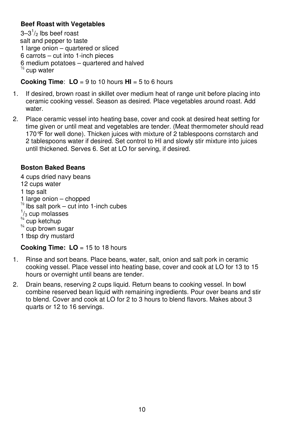 West Bend QUART CROCKERY 7 User Manual | Page 10 / 36