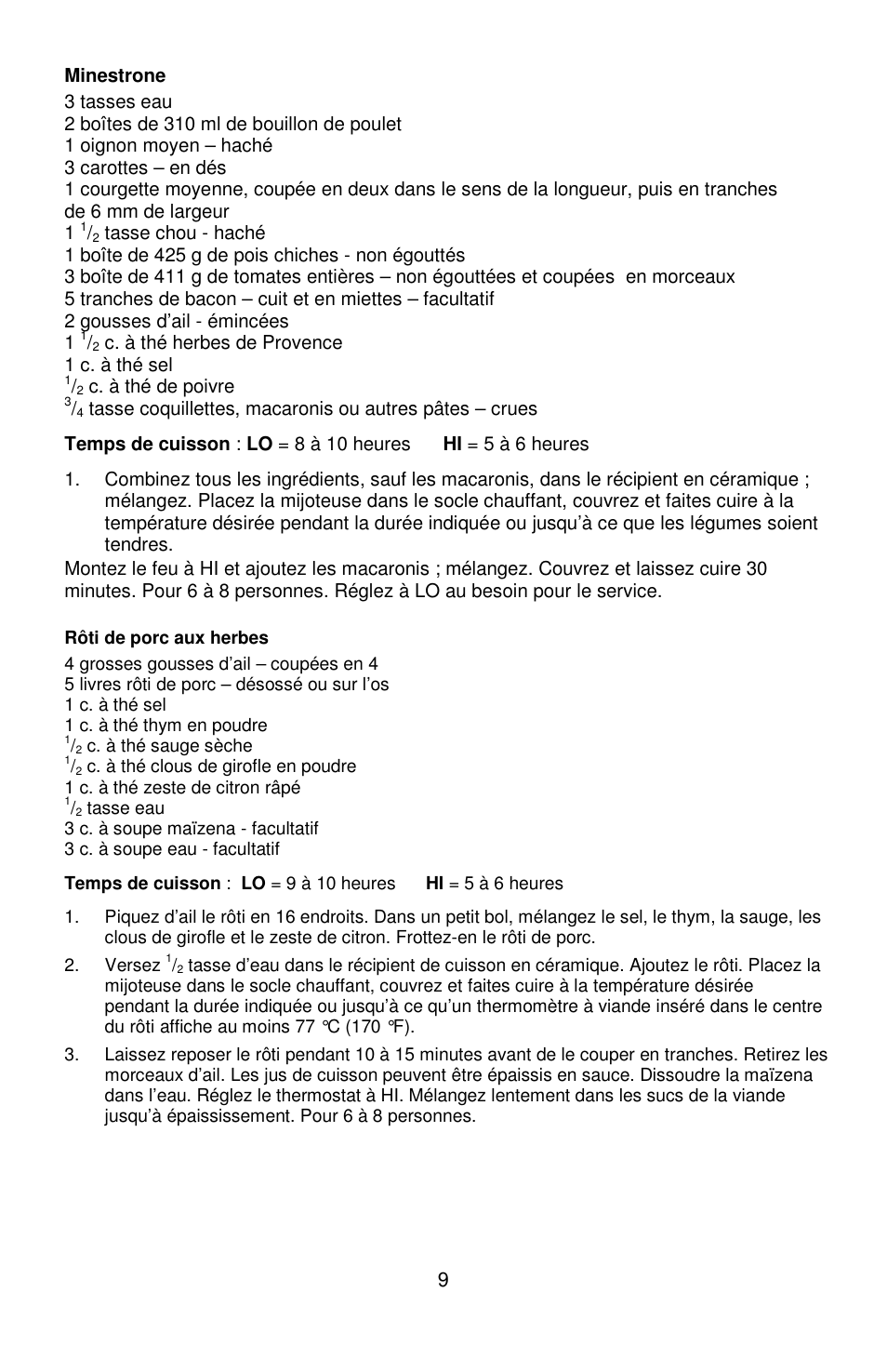 West Bend QUART CROCKERY 7 User Manual | Page 21 / 36