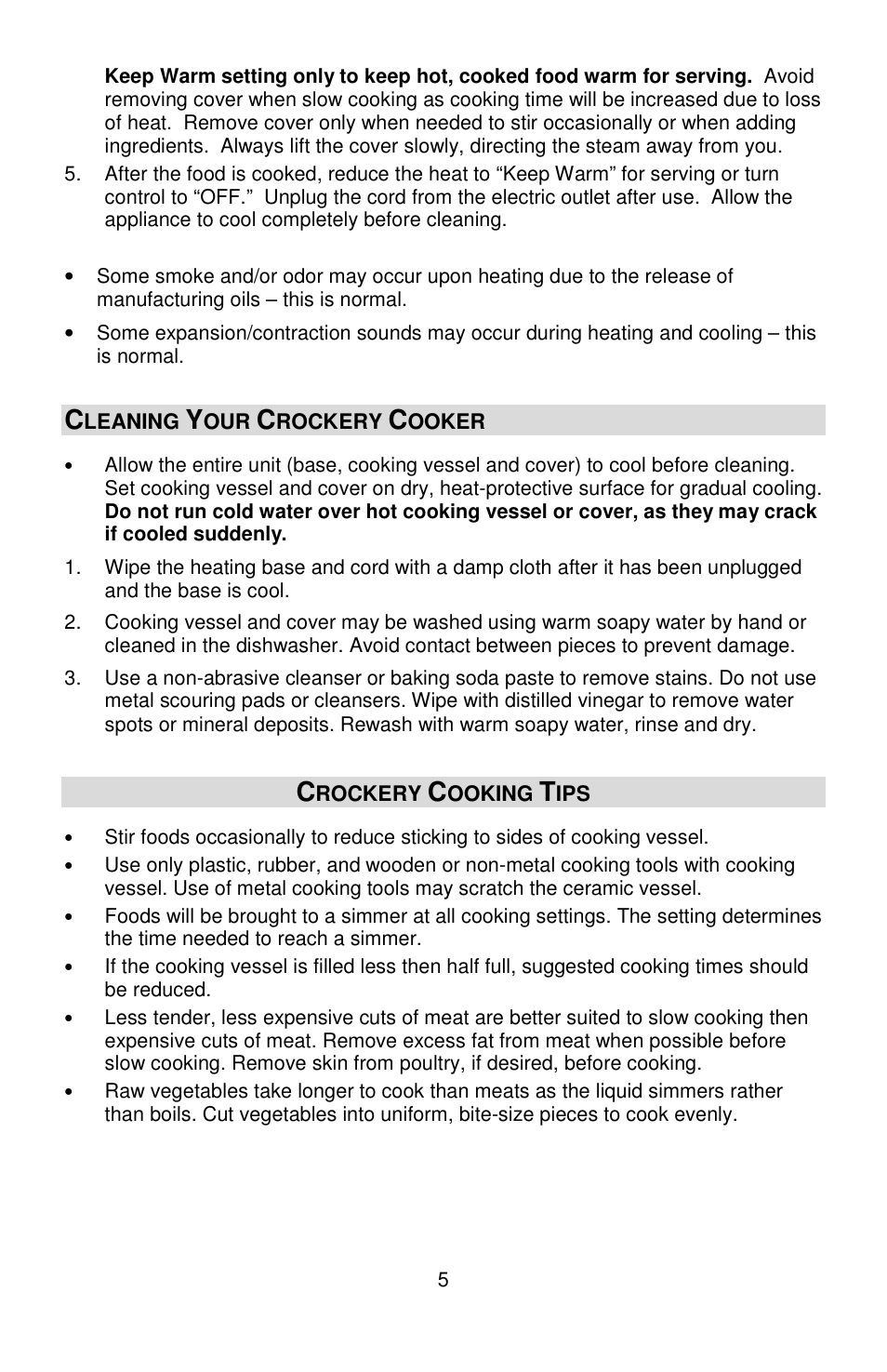 West Bend QUART CROCKERY 7 User Manual | Page 5 / 36