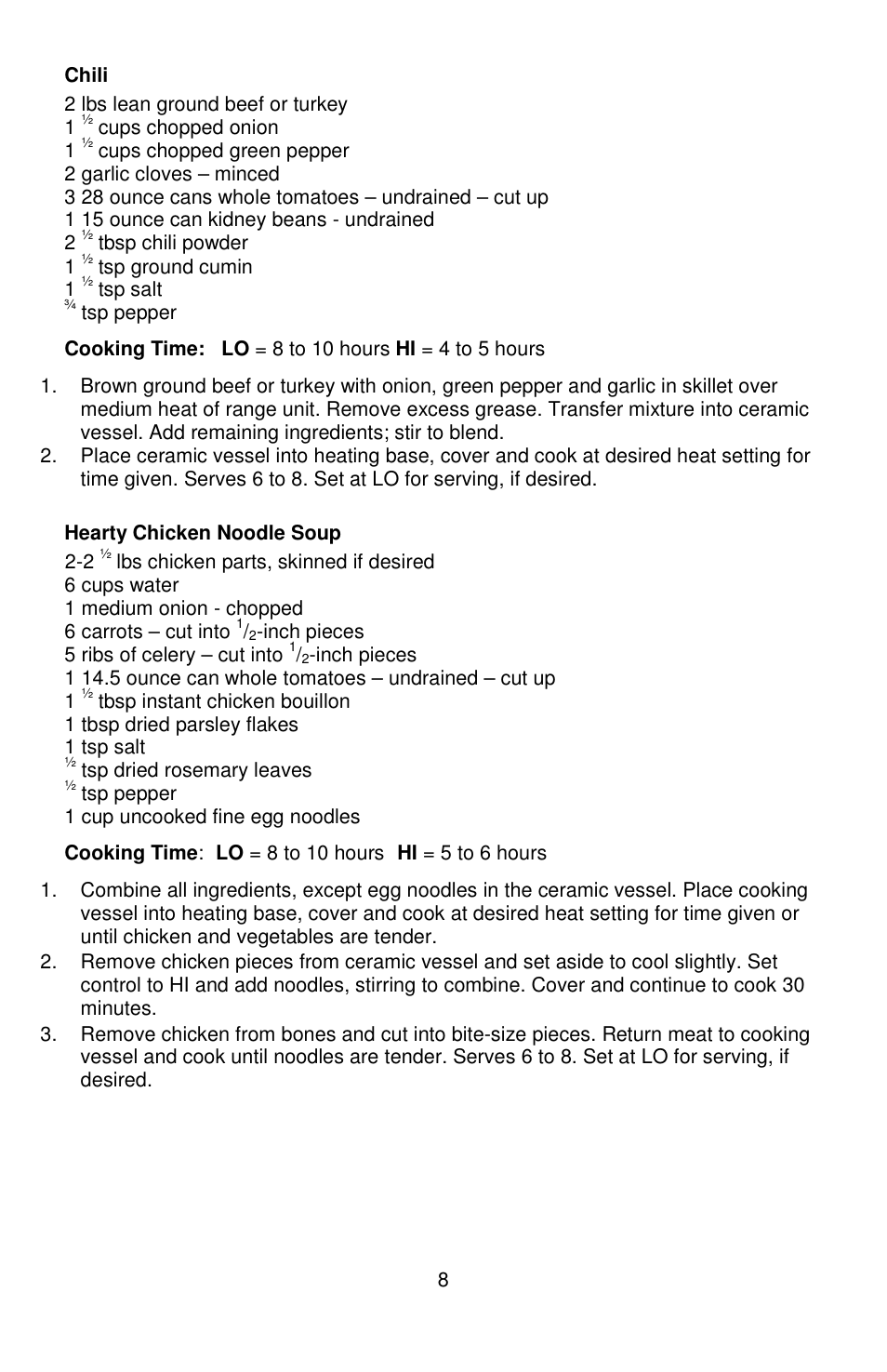 West Bend QUART CROCKERY 7 User Manual | Page 8 / 36